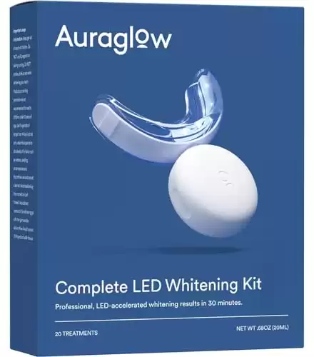 Auraglow Teeth Whitening Kit, Led Accelerator Light