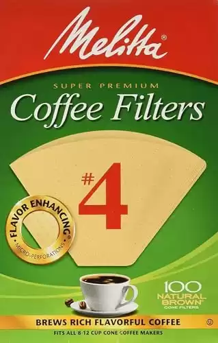 Melitta Super Premium No. 4 Coffee Paper Filter - 100 Pack