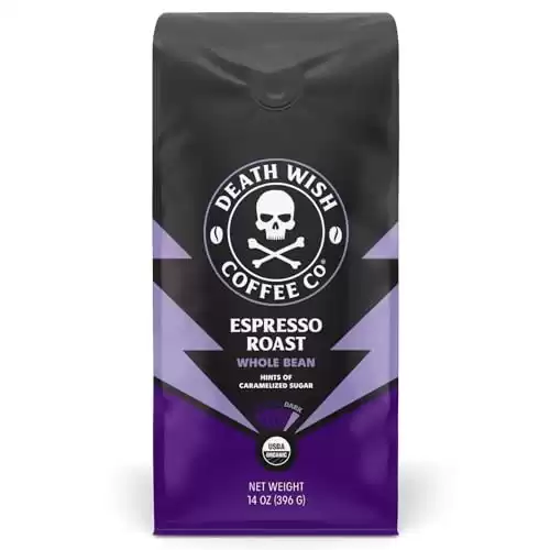 Death Wish Coffee Co. Organic and Fair Trade Dark Roast Whole Bean Coffee