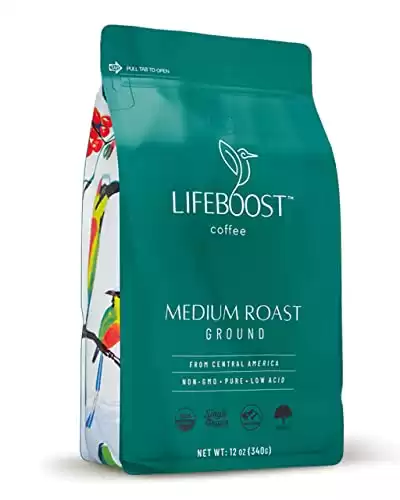 Lifeboost Low Acid Single Origin Medium Roast Coffee Grounds (Organic)
