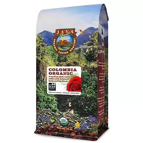 Java Planet Low Acid Organic Colombian Single Origin Whole Bean Coffee