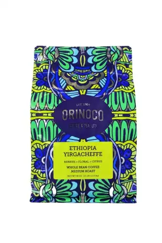 Orinoco Ethiopian Yirgacheffe Medium Roast Whole Bean Coffee